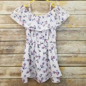 ⬇⬇ Truth Anchor Flower Cold Shoulder Dress MED